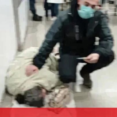 Filho de mulher que se deitou no chão das urgências relata falta de macas