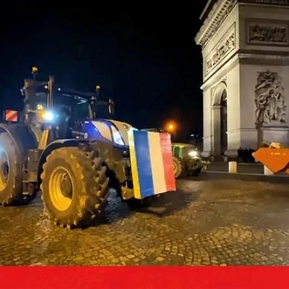 Agricultores franceses protestam em Paris contra acordo UE-Mercosul com tratores
