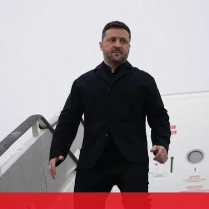 Chegada de Zelensky à Suíça para encontro com Trump
