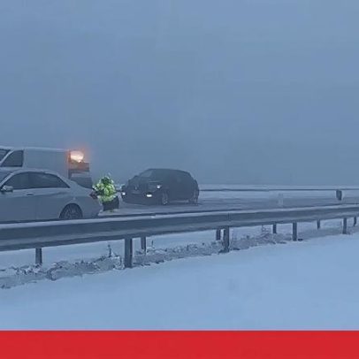 Trecho do IP4 cortado e A24 condicionada pela neve em Vila Real
