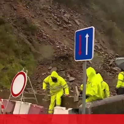 Deslizamento de terras em Coimbra devido ao mau tempo
