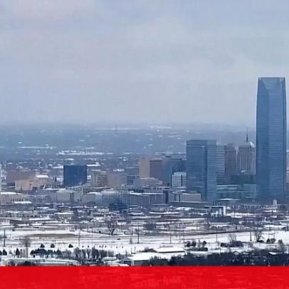 Oklahoma fica totalmente branca após nevão, mostram imagens aéreas