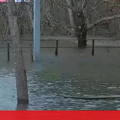 Parque de lazer em Águeda fica submerso por mau tempo