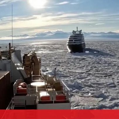 Cruzeiro com 200 passageiros fica preso na Antártica e libertado pelos EUA