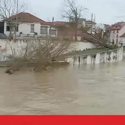 Destruição em Leiria após passagem da depressão Kristin