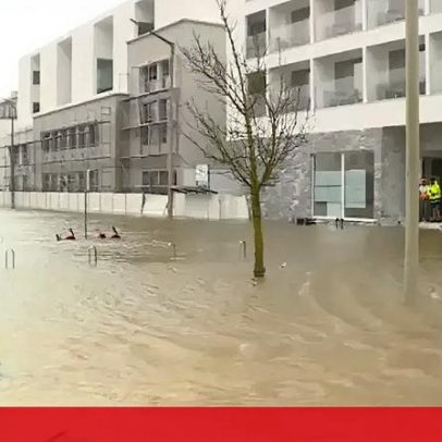 Chuva intensa inunda estradas em Alcácer do Sal; lar de idosos evacuado