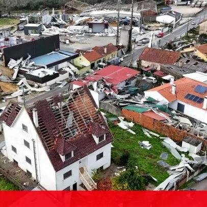 Depressão Kristin provoca danos em Leiria