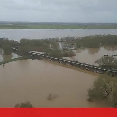 Estradas do Cartaxo ficam submersas devido ao caudal elevado do rio