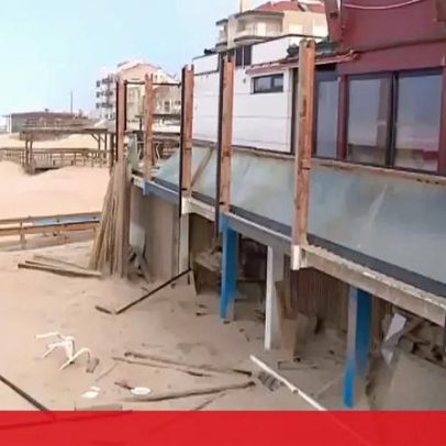 Depressão Kristin provoca prejuízos na Praia do Pedrógão