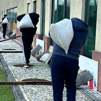 Briosa tenta salvaguardar bens à beira da entrada de água na academia