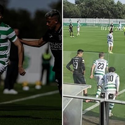 Claques especiais aplaudem Daniel Bragança com diretor-geral e plantel