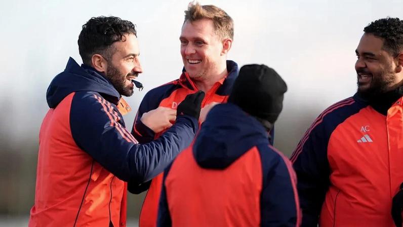 Ruben Amorim e Darren Fletcher construíram uma boa relação no Manchester United