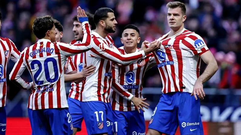 Jogadores do Atlético Madrid a celebrar