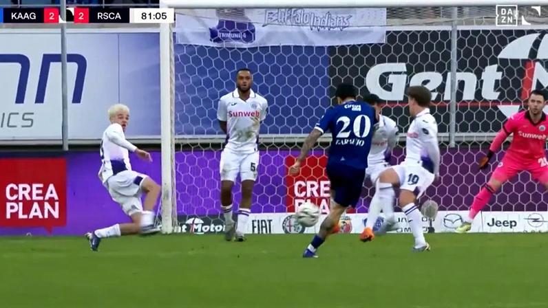 Golo de Tiago Araújo frente ao Anderlecht