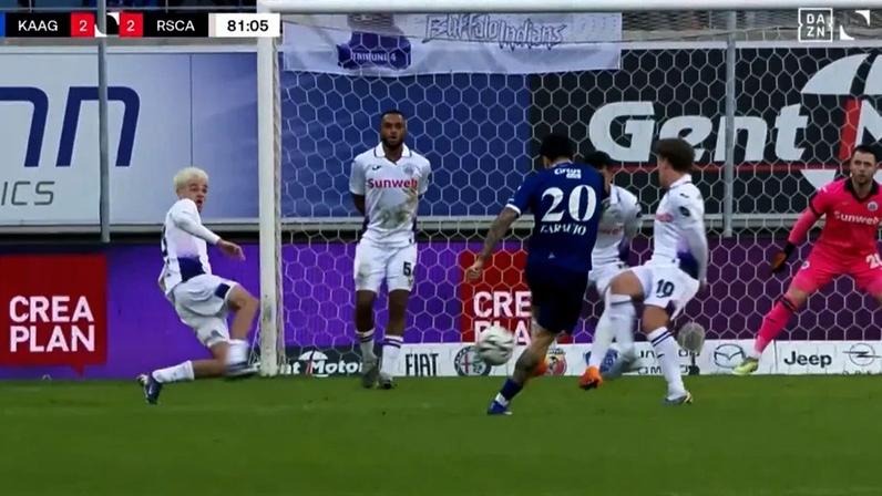 Golo de Tiago Araújo frente ao Anderlecht