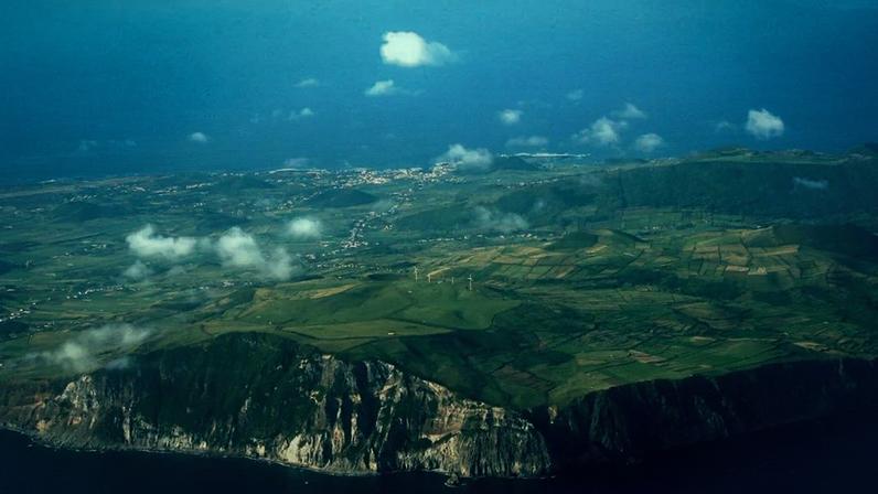 Vista aérea da Ilha Graciosa