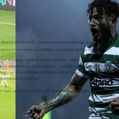 Geny e Fresneda ajoelham-se antes de Suárez liderar festejos do Sporting