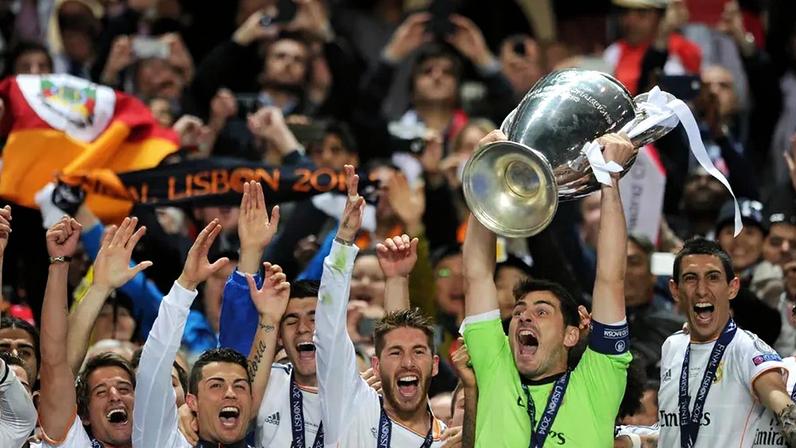 Real Madrid a festejar, em 2014, a conquista da Liga dos Campeões no Estádio da Luz