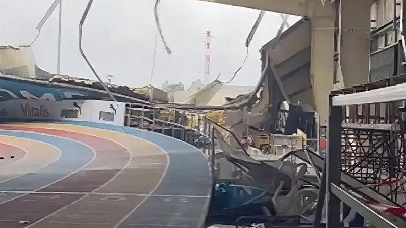 Danos na pista em Pombal