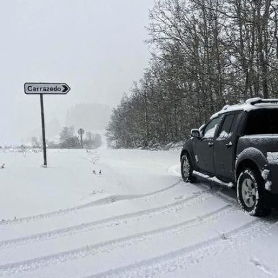 Imagens da neve trazida pela depressão Ingrid