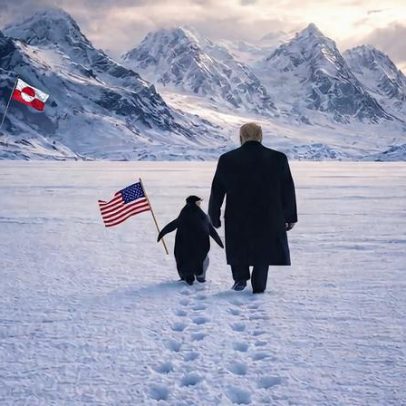 Trump publica montagem com pinguins na Groenlândia