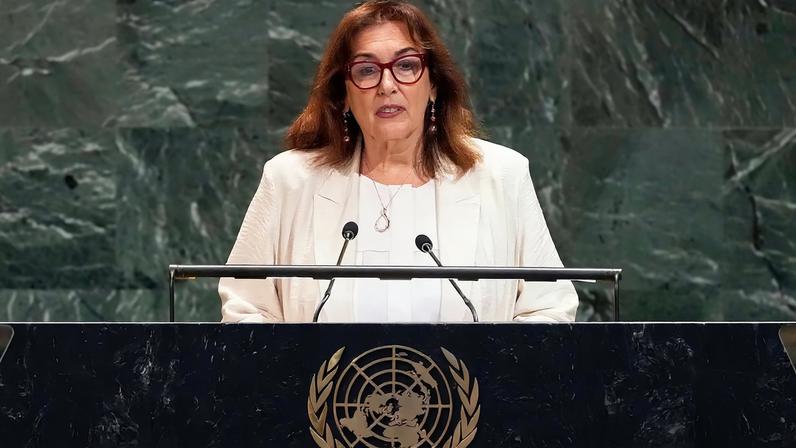 Dubravka Suica, Comissária da União Europeia para o Mediterrâneo, discursa na Assembleia Geral das Nações Unidas, segunda-feira, 28 de julho de 2025