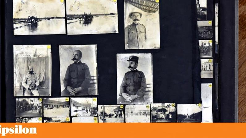 Página do álbum que contém mais de duas mil fotografias de José Veloso de Castro (na sua grande maioria captadas em Angola no início do século XX) e que está à guarda do Arquivo Histórico Militar, em Lisboa