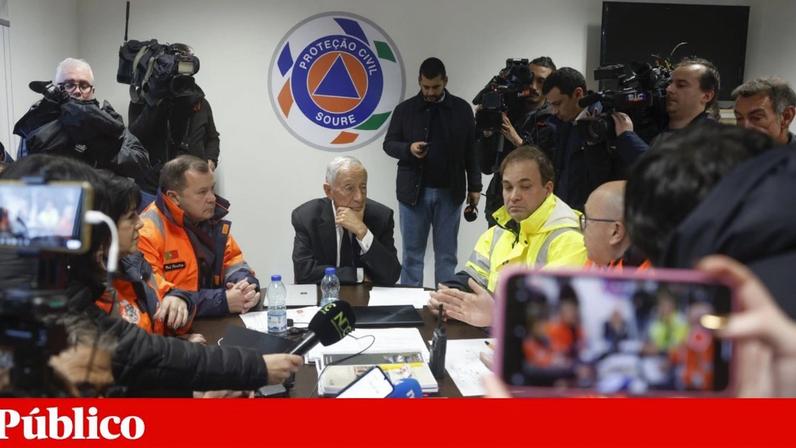 O Presidente da República, Marcelo Rebelo de Sousa, reuniu-se com a Proteção Civil de Soure, um dos locais que visitou esta quarta-feira