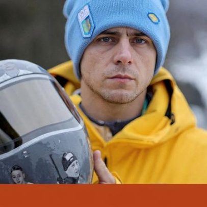 Atleta olímpico ucraniano expulso por capacete com retratos de mortos da guerra