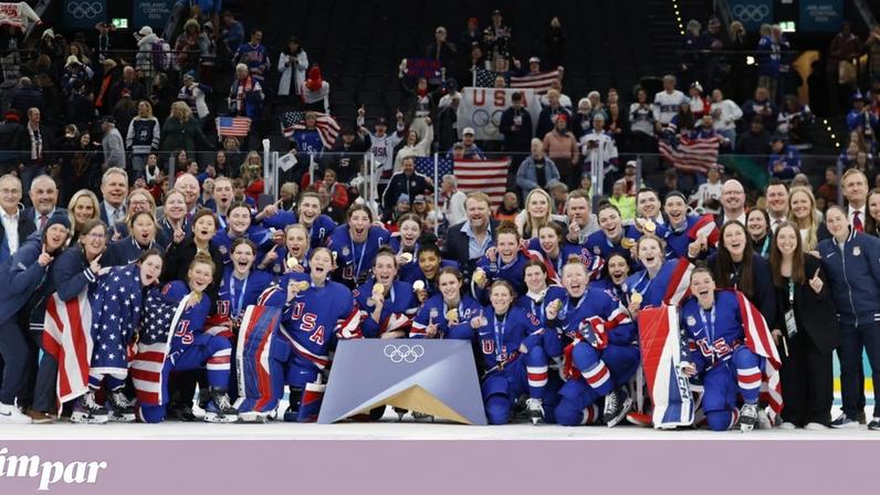 A equipa feminina de hóquei no gelo dos EUA conquistou a medalha de ouro nos Jogos Olímpicos de Inverno
