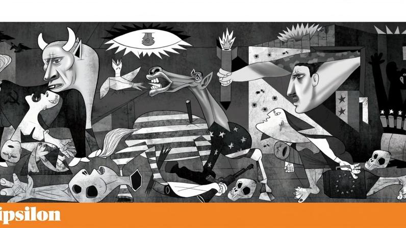Aleppo(nica), paralelo entre a destruição de Aleppo (Síria) e de Guernica (Espanha/País Basco), desenhada por Picasso