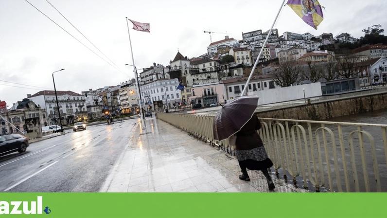 Cheias no rio Mondego na zona da baixa de Coimbra