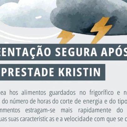 Após tempestade Kristin, reforçam cuidados com alimentos conservados