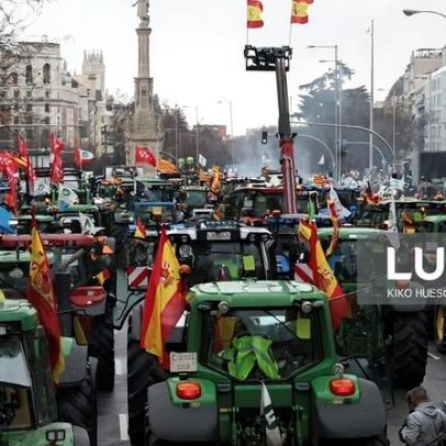 1.500 agricultores protestam em Madrid contra acordo com o Mercosul