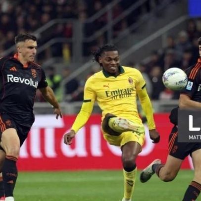 Rafael Leão marca chapéu no empate do Milão com Como