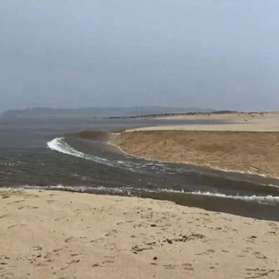 Chuva faz lagoa abrir-se sozinha para o Atlântico