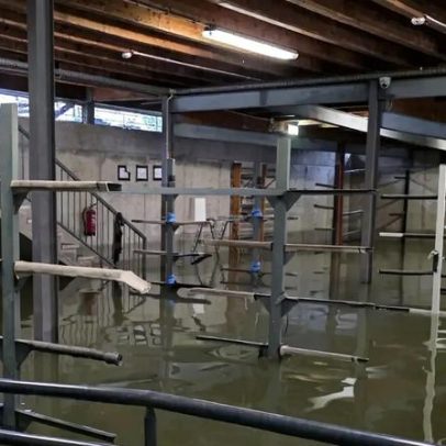 Rio sobe e 1,80 m de água invade o Clube Náutico de Ponte de Lima