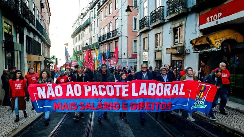 CGTP volta a sair à rua contra o pacote laboral (imagem de 13 de janeiro de 2026)