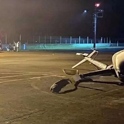 Ladrões tentam roubar helicóptero no Brasil e caem durante a descolagem