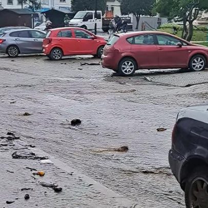 Mau tempo danifica dezenas de carros na Serra de São Mamede, Portalegre