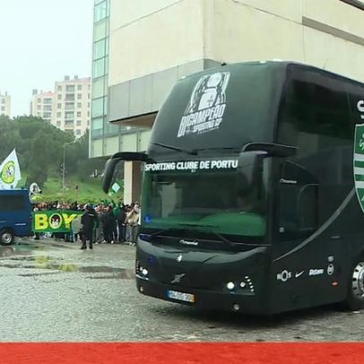 Sporting parte de Alvalade com cordão de apoio ao clássico no Dragão