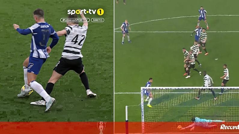 Fofana marca na estreia pelo FC Porto num lance em que o Sporting pediu falta sobre Hjulmand