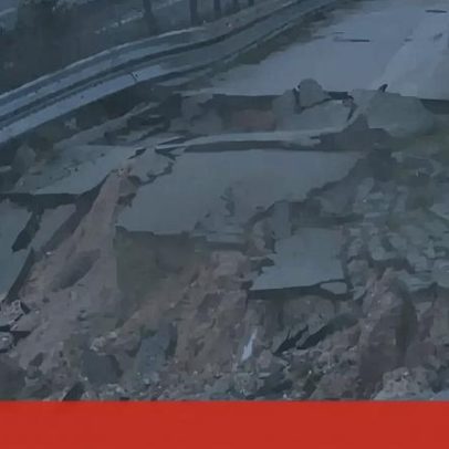 Estrada em Leiria fica interrompida por mau tempo