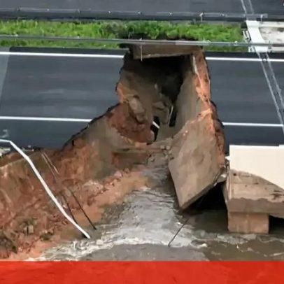 Imagens de drone mostram colapso da A1 em Coimbra