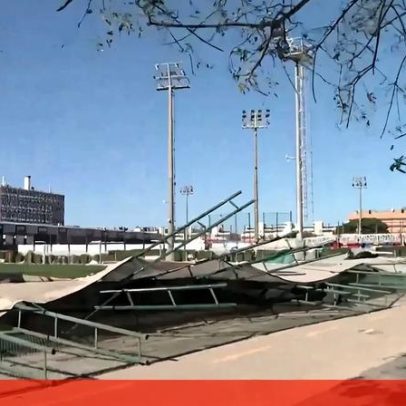 Vendaval derruba muro na Cidade Desportiva do Barcelona