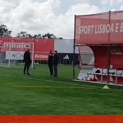 Mourinho e Mário Branco observam treino do Benfica antes do Real Madrid