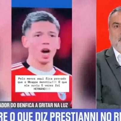Novas imagens de Prestianni a gritar no Benfica-Real Madrid