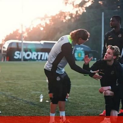 Diomande celebra vitória do Sporting em Moreira de Cónegos