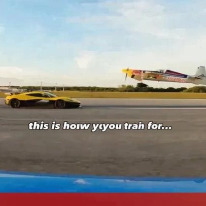Piloto da Red Bull aterra em cima de comboio com ajuda de dois Rimac Nevera