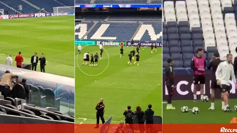 Rui Costa e Mário Branco no relvado, Prestianni com Lukebakio e o 'meinho': o treino do Benfica no Bernabéu